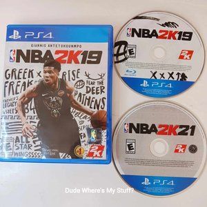 SET OF 2 PLAYSTATION 4 VIDEO GAMES - NBA 2K19 & NBA 2K21 - PREOWNED AS PICTURED